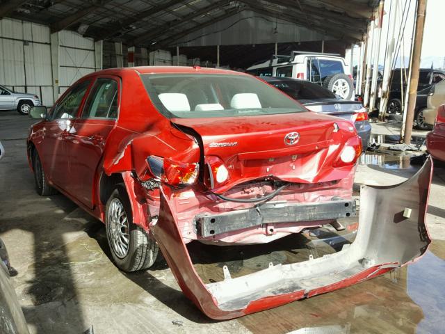 1NXBU40E99Z065365 - 2009 TOYOTA COROLLA BA RED photo 3