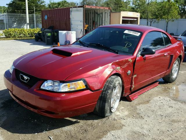 1FAFP40634F193870 - 2004 FORD MUSTANG RED photo 2