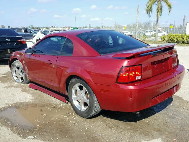 1FAFP40634F193870 - 2004 FORD MUSTANG RED photo 3