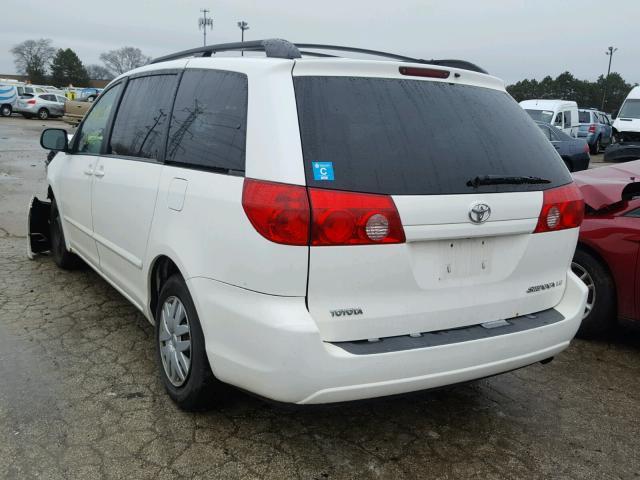 5TDZK23C78S104674 - 2008 TOYOTA SIENNA CE WHITE photo 3