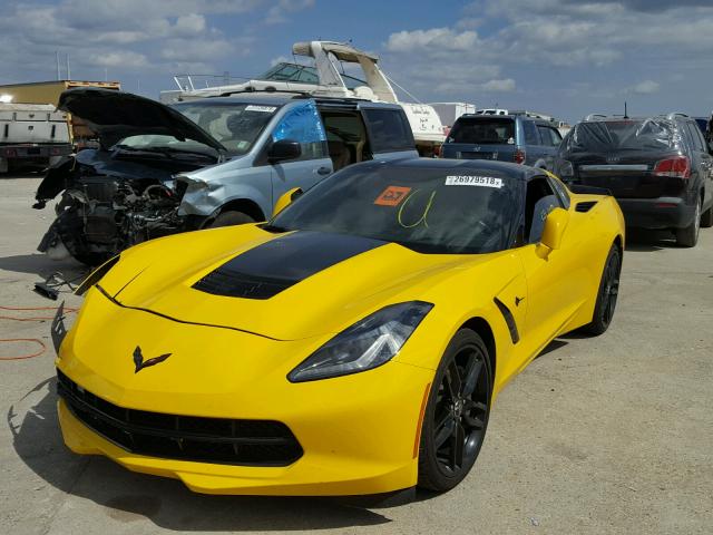 1G1YD2D73F5117022 - 2015 CHEVROLET CORVETTE S YELLOW photo 2