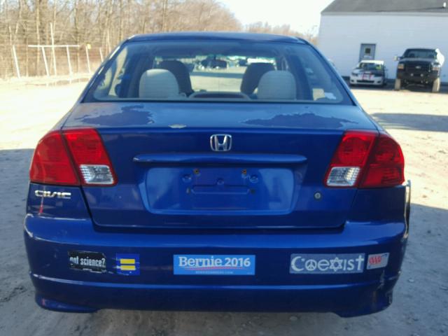 2HGES16384H638314 - 2004 HONDA CIVIC DX V BLUE photo 10