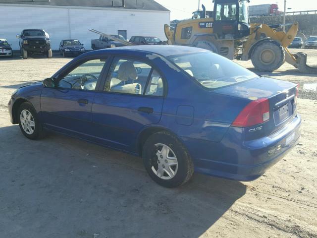 2HGES16384H638314 - 2004 HONDA CIVIC DX V BLUE photo 3