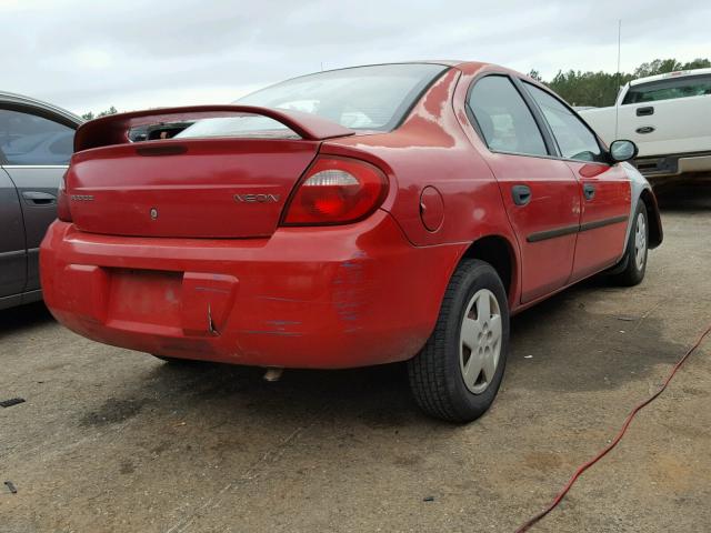 1B3ES26C74D606330 - 2004 DODGE NEON BASE RED photo 4