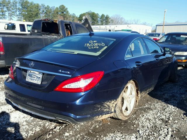 WDDLJ9BB2EA102226 - 2014 MERCEDES-BENZ CLS 550 4M BLUE photo 4