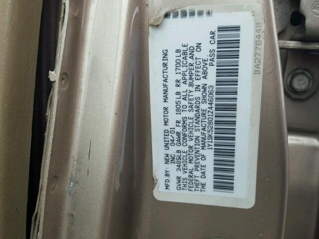 1Y1SK52801Z446063 - 2001 CHEVROLET GEO PRIZM 灰色 照片 10