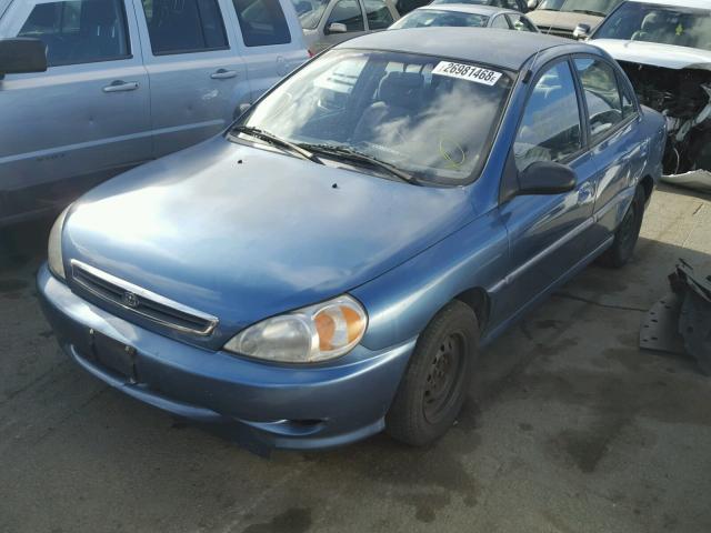 KNADC123X16067397 - 2001 KIA RIO BLUE photo 2