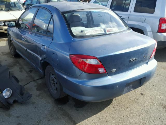 KNADC123X16067397 - 2001 KIA RIO BLUE photo 3