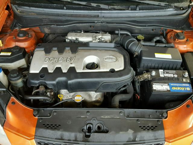 KNADE163266169305 - 2006 KIA RIO 5 ORANGE photo 7