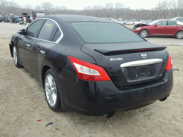 1N4AA51E09C834926 - 2009 NISSAN MAXIMA S BLACK photo 3