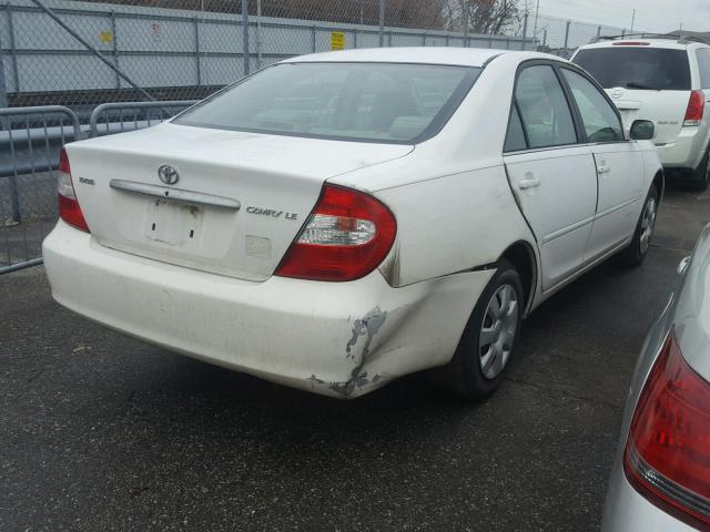 4T1BE32K02U079252 - 2002 TOYOTA CAMRY LE WHITE photo 4