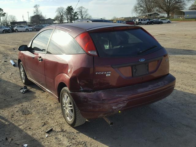 1FAHP31N57W180275 - 2007 FORD FOCUS ZX3 MAROON photo 3