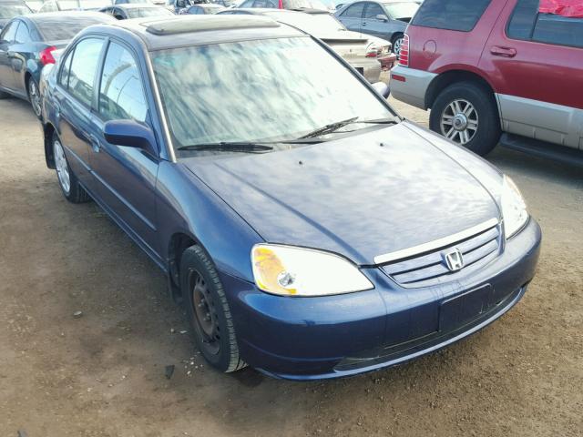 1HGES26752L033479 - 2002 HONDA CIVIC EX BLUE photo 1