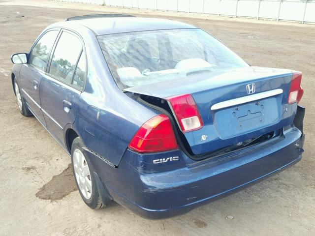 1HGES26752L033479 - 2002 HONDA CIVIC EX BLUE photo 3