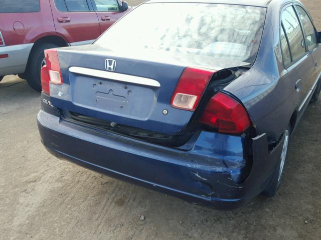 1HGES26752L033479 - 2002 HONDA CIVIC EX BLUE photo 9