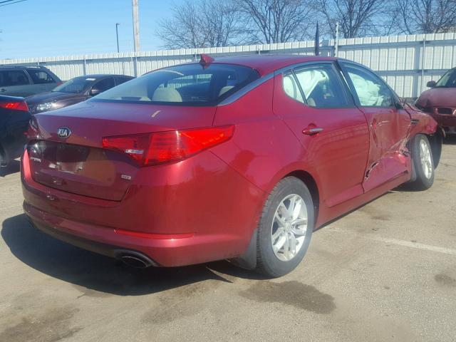 5XXGM4A7XDG187564 - 2013 KIA OPTIMA LX RED photo 4