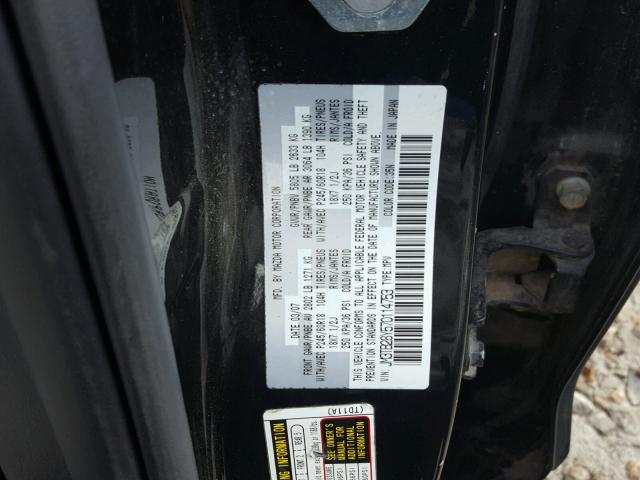 JM3TB28Y570114753 - 2007 MAZDA CX-9 BLACK photo 10