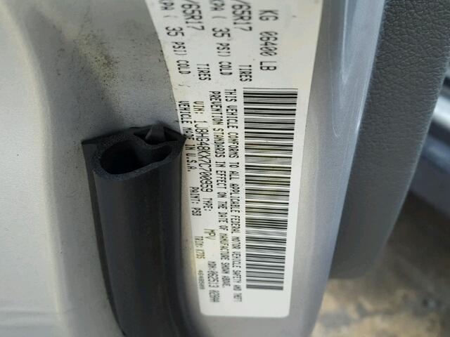 1J8HG48KX7C700959 - 2007 JEEP COMMANDER ვერცხლისფერი ფოტო 10