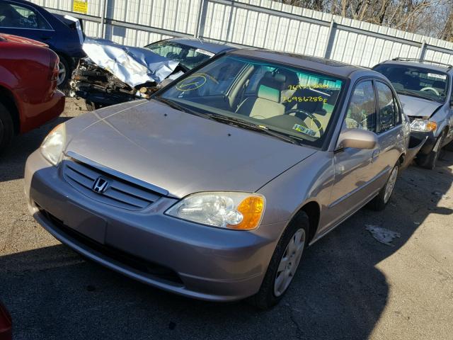 2HGES26731H593402 - 2001 HONDA CIVIC EX ოქროსფერი ფოტო 2