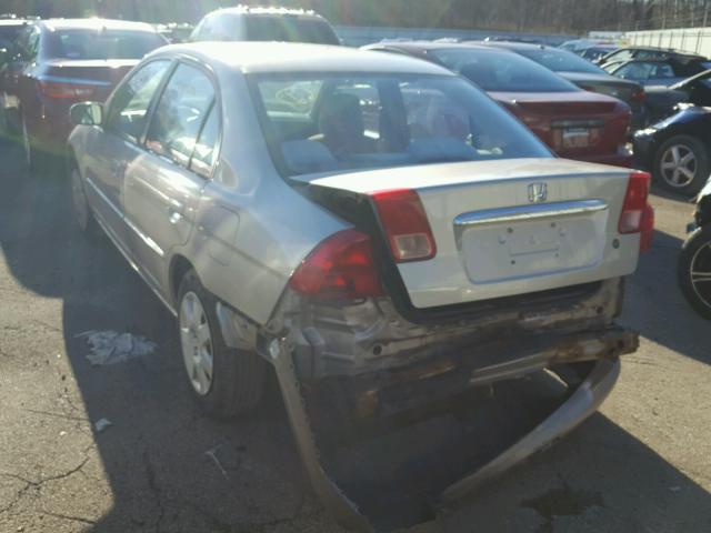 2HGES26731H593402 - 2001 HONDA CIVIC EX ოქროსფერი ფოტო 3