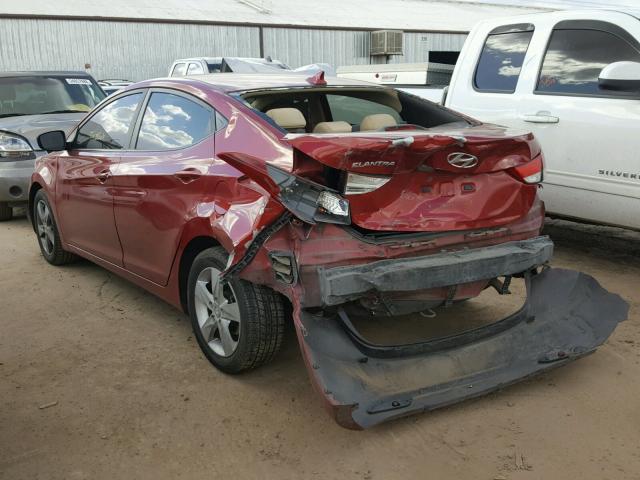 KMHDH4AEXBU105650 - 2011 HYUNDAI ELANTRA GL BURGUNDY photo 3