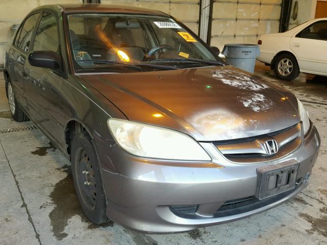 2HGES15615H571102 - 2005 HONDA CIVIC LX GRAY photo 1