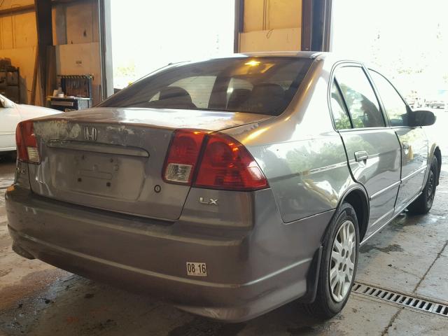 2HGES15615H571102 - 2005 HONDA CIVIC LX GRAY photo 4