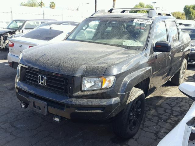 2HJYK16566H522041 - 2006 HONDA RIDGELINE BLACK photo 2