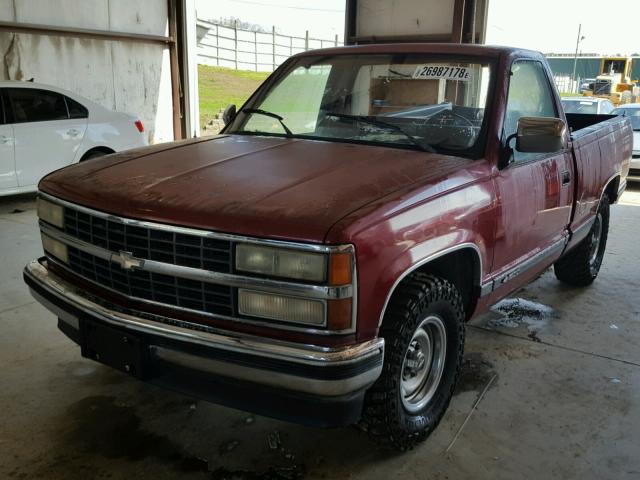 1GCDC14Z1MZ225326 - 1991 CHEVROLET GMT-400 C1 BURGUNDY photo 2