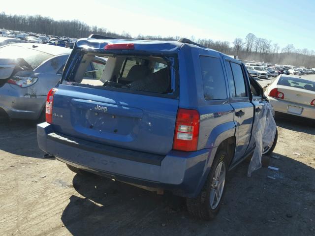 1J8FF28W07D395046 - 2007 JEEP PATRIOT SP BLUE photo 4