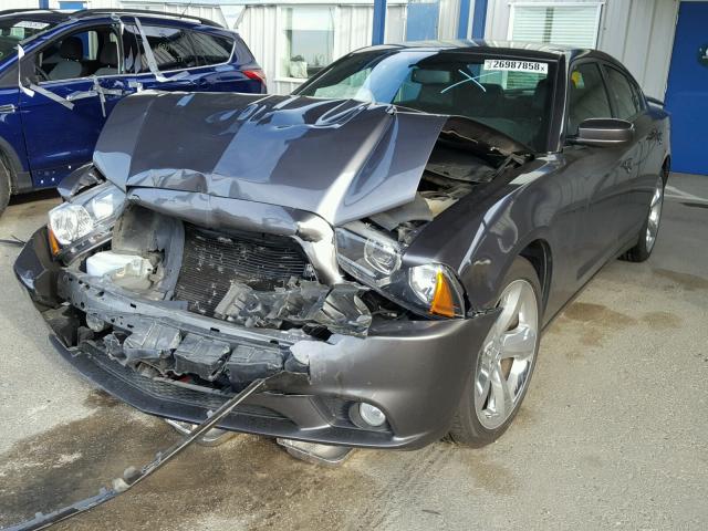 2C3CDXHGXDH701470 - 2013 DODGE CHARGER SX GRAY photo 2