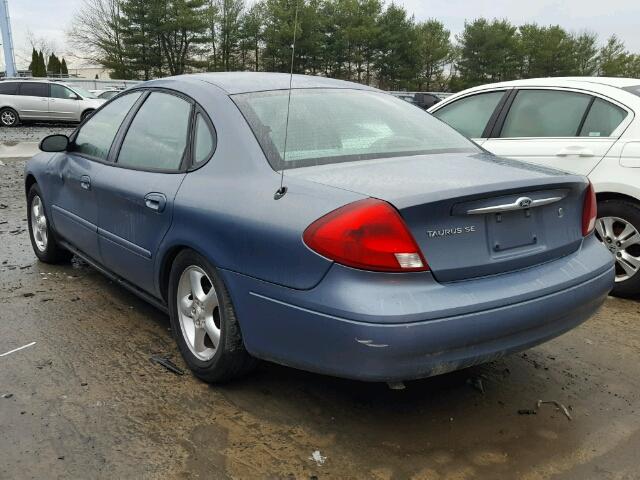 1FAFP53U5YA119370 - 2000 FORD TAURUS SE BLUE photo 3