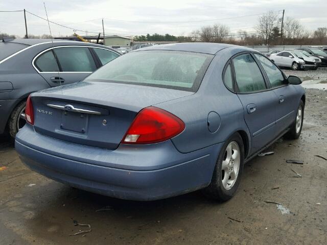 1FAFP53U5YA119370 - 2000 FORD TAURUS SE BLUE photo 4