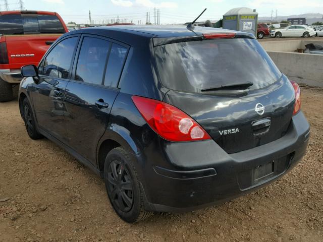 3N1BC13E88L360292 - 2008 NISSAN VERSA S BLACK photo 3