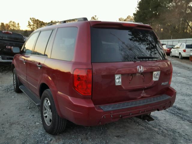 2HKYF18453H573188 - 2003 HONDA PILOT EX RED photo 3