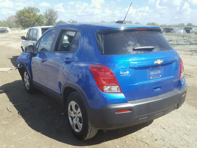 KL7CJKSB6GB701948 - 2016 CHEVROLET TRAX LS BLUE photo 3