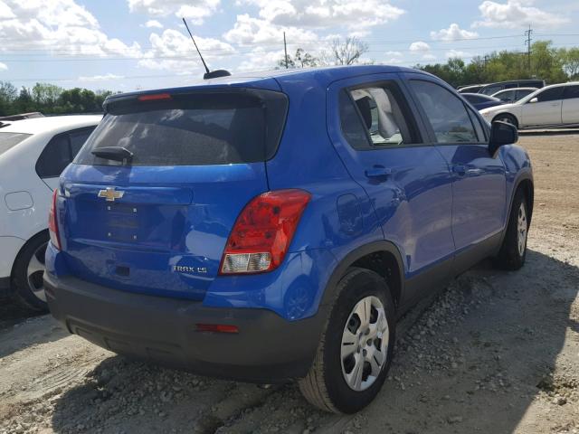 KL7CJKSB6GB701948 - 2016 CHEVROLET TRAX LS BLUE photo 4