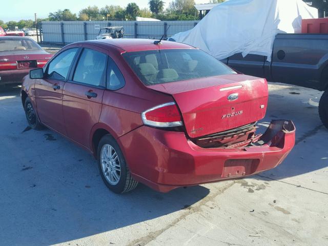 1FAHP35N79W245186 - 2009 FORD FOCUS SE RED photo 3