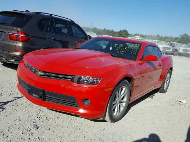 2G1FD1E3XF9104249 - 2015 CHEVROLET CAMARO LT RED photo 2