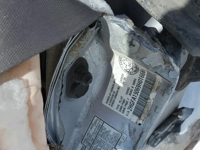 2HGFA15069H016686 - 2009 HONDA CIVIC EXL 灰色 照片 10