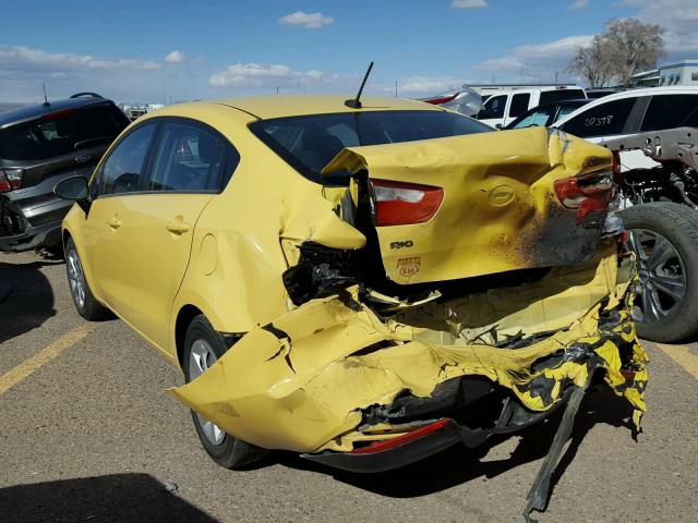 KNADM4A32G6584038 - 2016 KIA RIO LX YELLOW photo 3