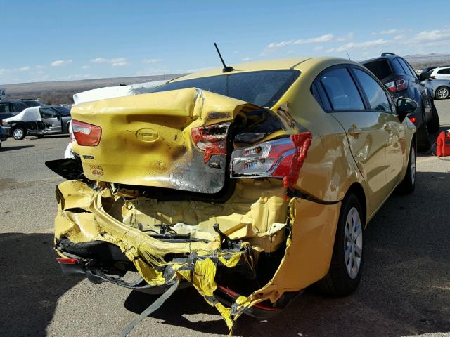 KNADM4A32G6584038 - 2016 KIA RIO LX YELLOW photo 4