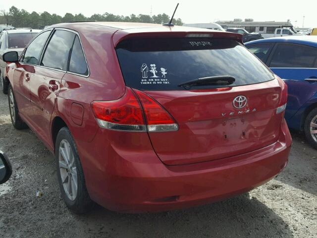 4T3ZA3BB3AU037674 - 2010 TOYOTA VENZA BASE RED photo 3