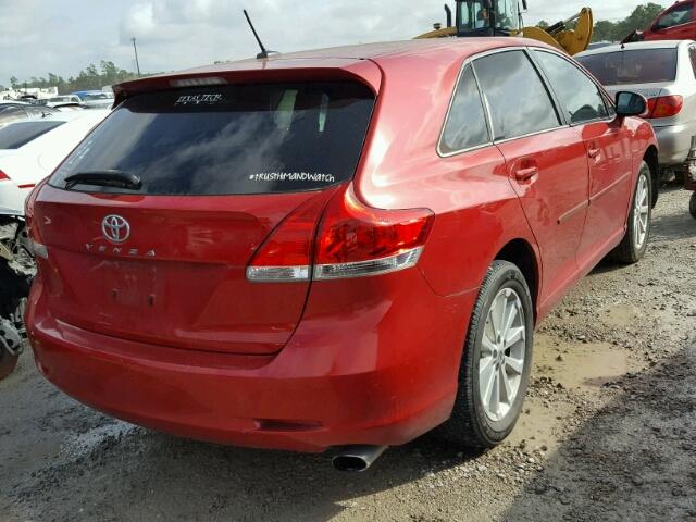 4T3ZA3BB3AU037674 - 2010 TOYOTA VENZA BASE RED photo 4