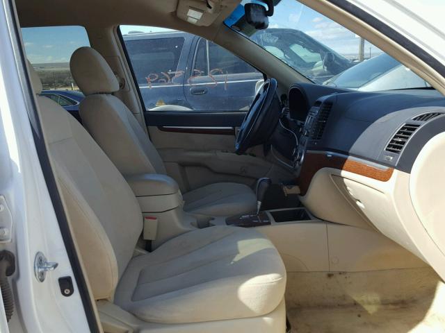 5NMSH13E79H332822 - 2009 HYUNDAI SANTA FE S WHITE photo 5