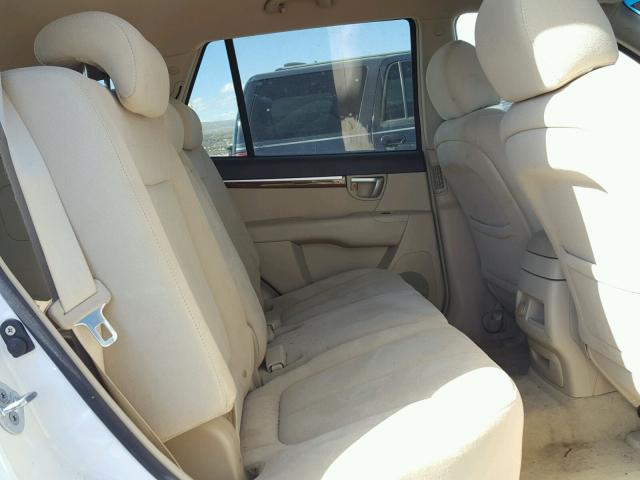 5NMSH13E79H332822 - 2009 HYUNDAI SANTA FE S WHITE photo 6