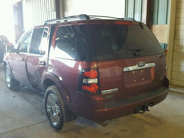 1FMEU7FE4AUA09991 - 2010 FORD EXPLORER L BURGUNDY photo 3