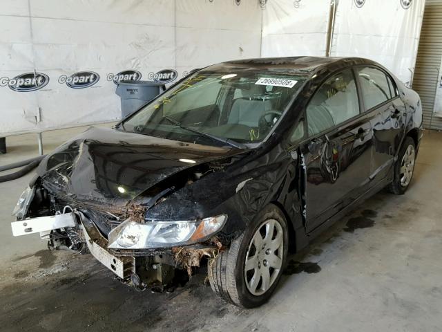 2HGFA16569H328663 - 2009 HONDA CIVIC LX BLACK photo 2