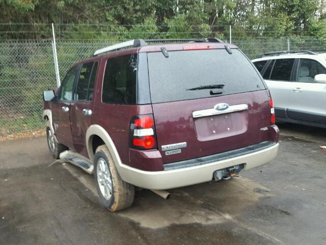 1FMEU64E97UB00633 - 2007 FORD EXPLORER E BURGUNDY photo 3