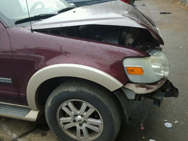 1FMEU64E97UB00633 - 2007 FORD EXPLORER E BURGUNDY photo 9